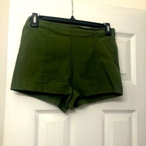Dark green spandex shorts